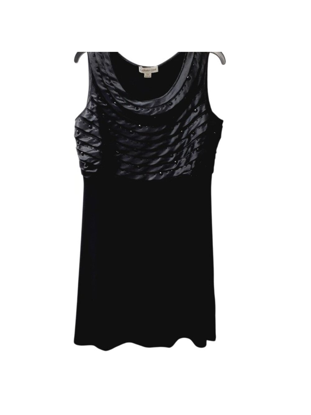 Coldwater Creek Cocktail Dress Womens Size M Black Jeweled Bodice Sleeveless